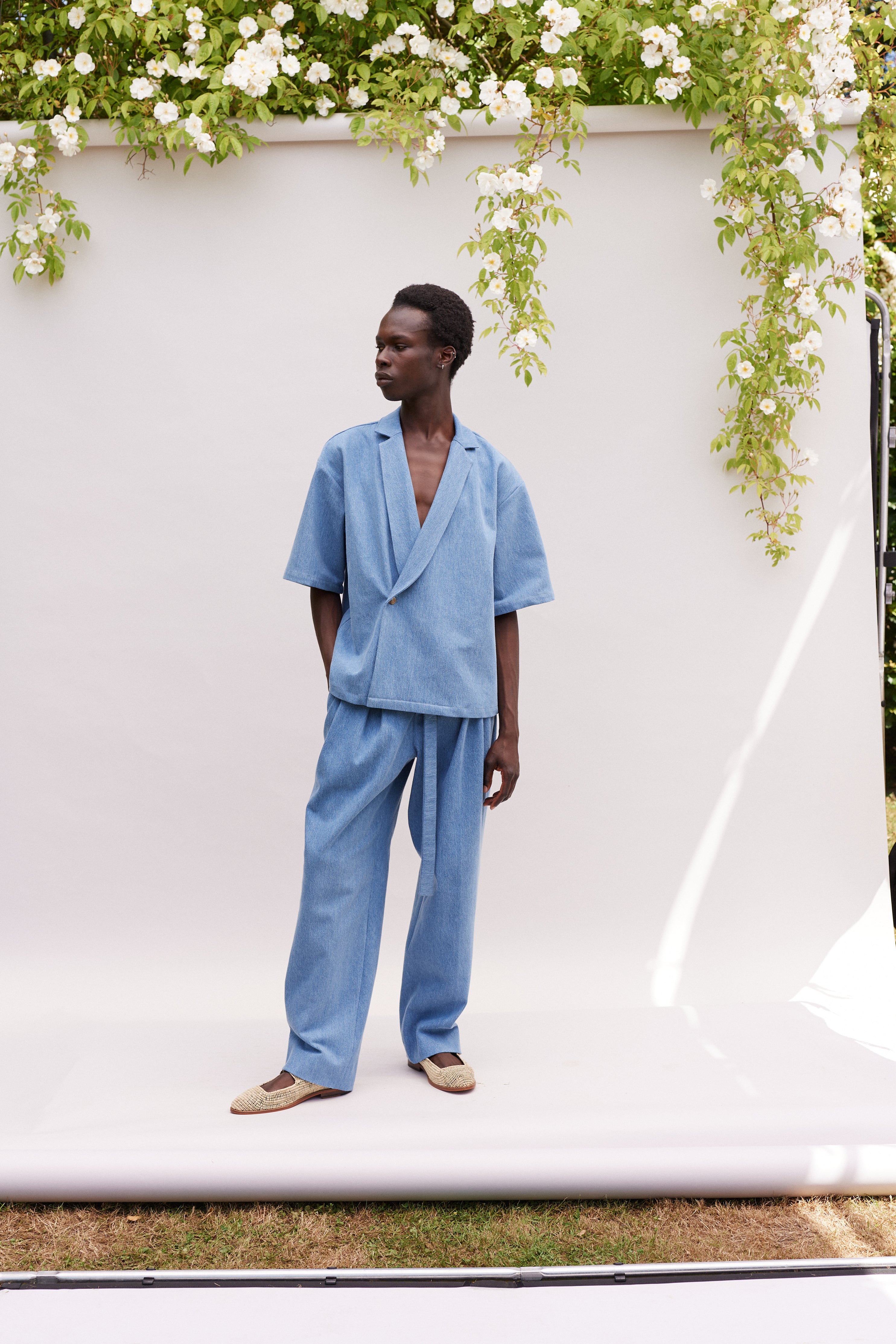 Wide Leg Trousers in Organic Washed Denim – King & Tuckfield