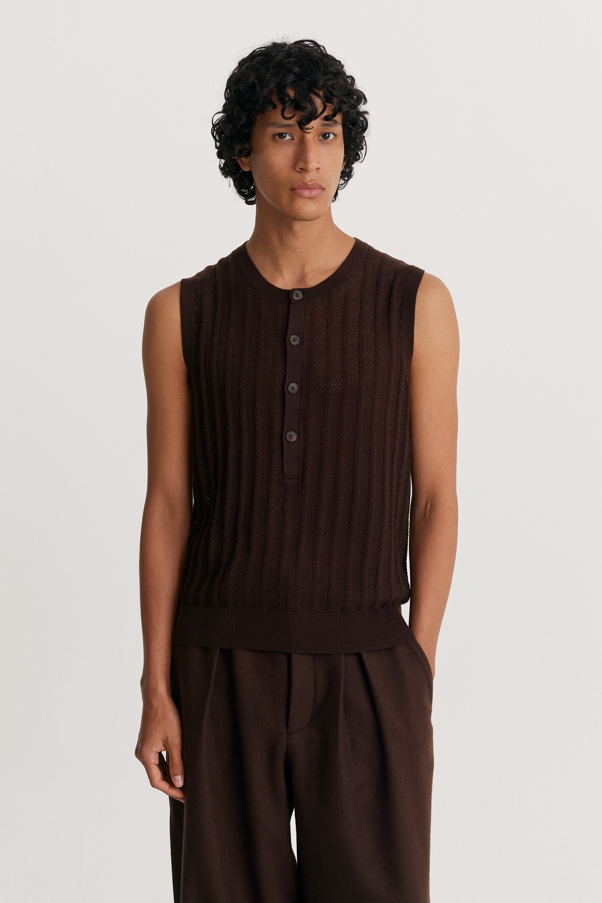 Black Denning Henley Tank