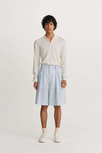 Pleated Wide-Leg Shorts in Organic Cotton – King & Tuckfield