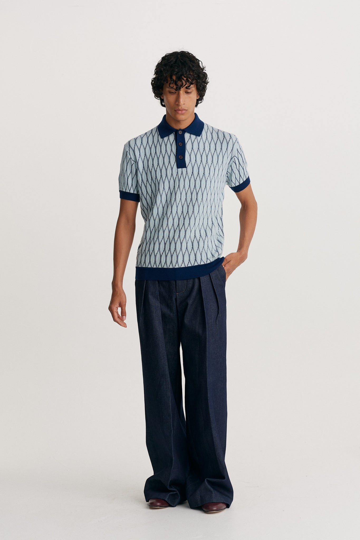 Textured Pattern Polo – King & Tuckfield