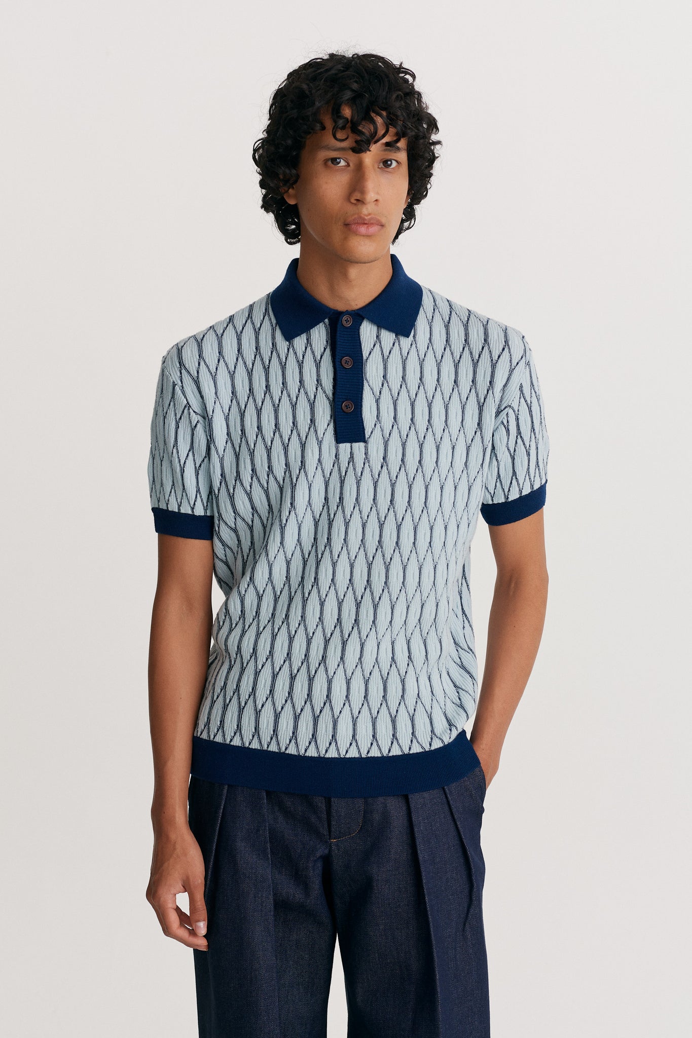 Textured Pattern Polo – King & Tuckfield