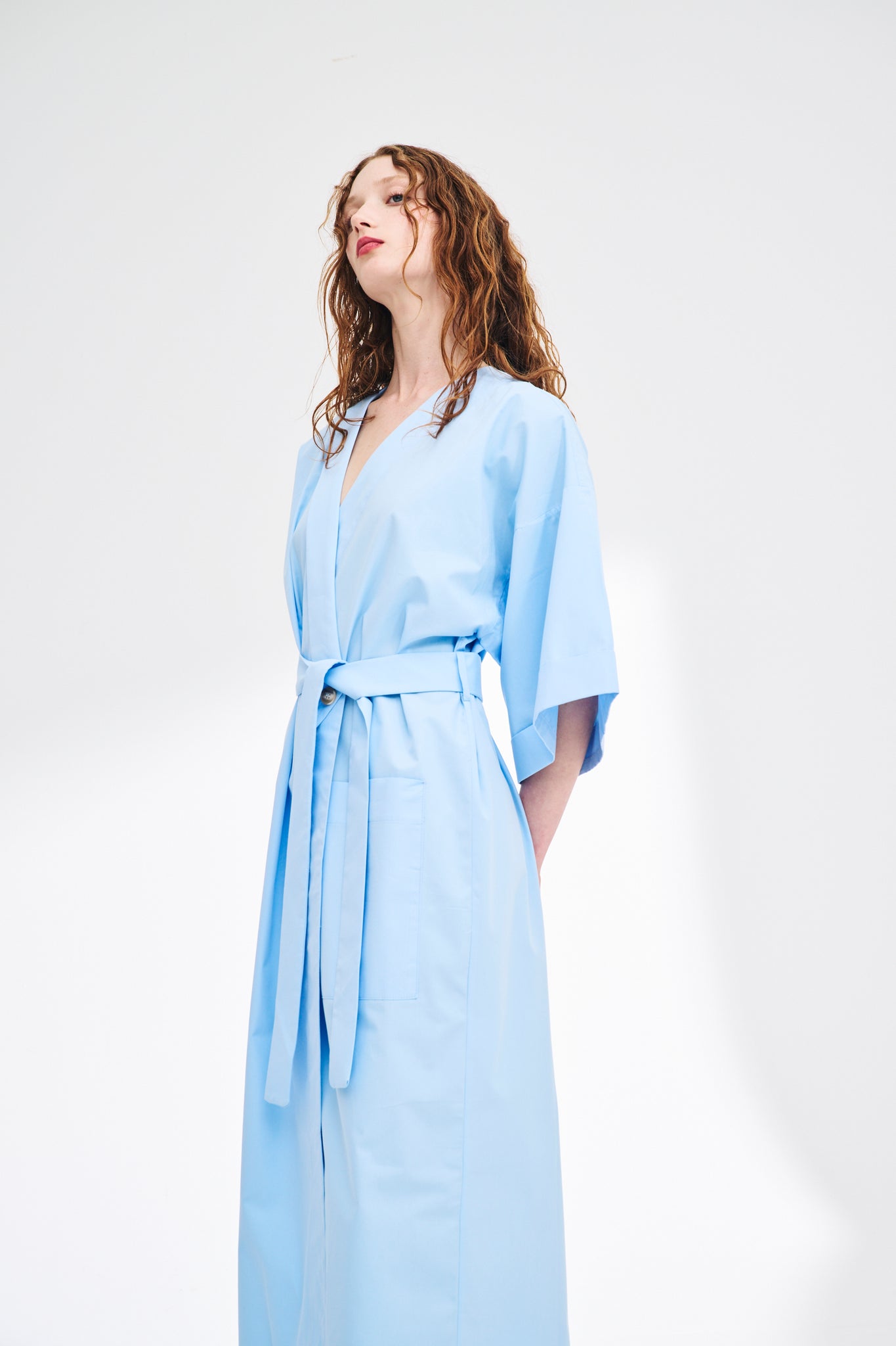 Relaxed Cotton Wrap Dress