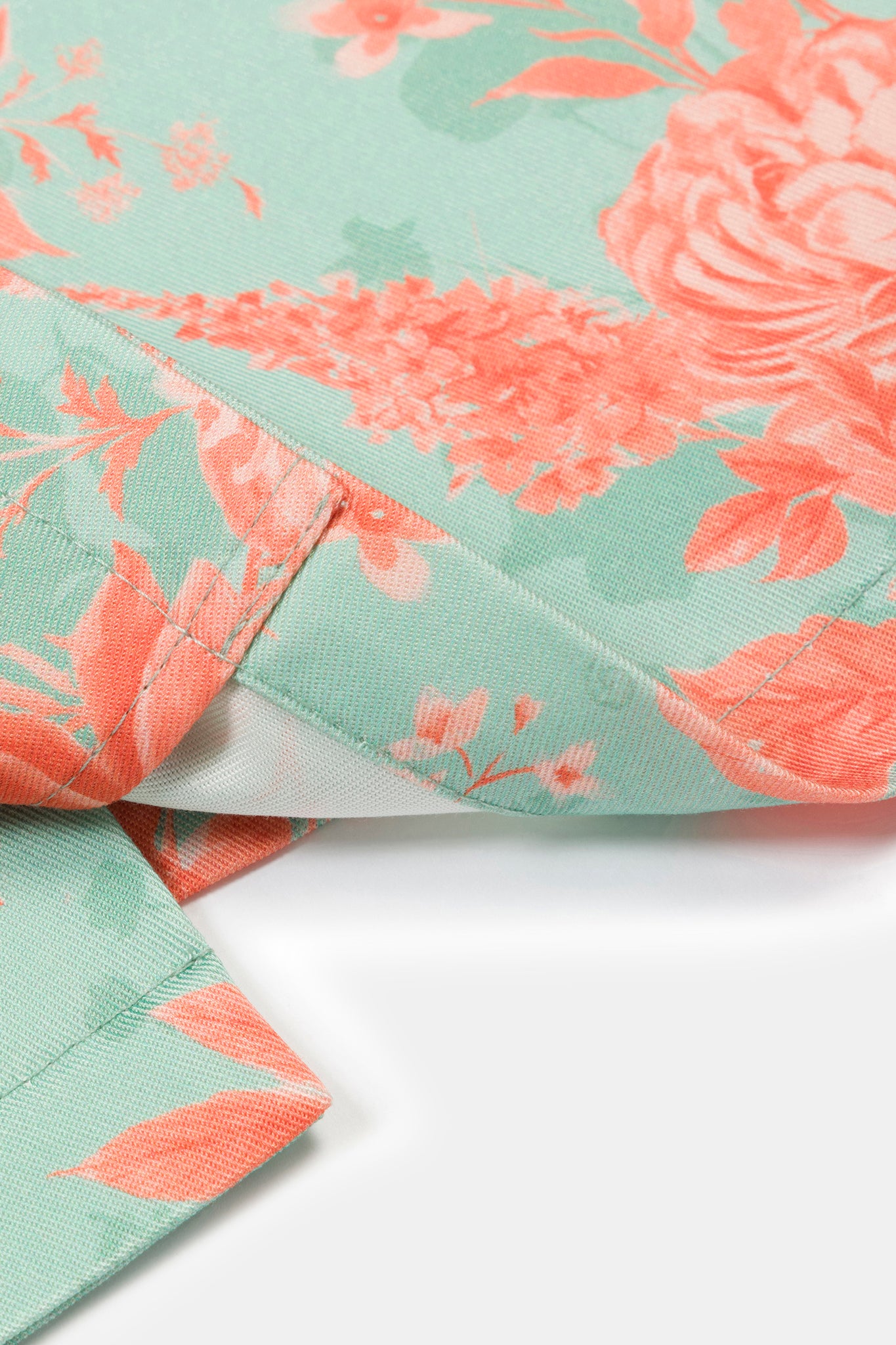 Bouquet-Print Notch-Collar Wrap Shirt