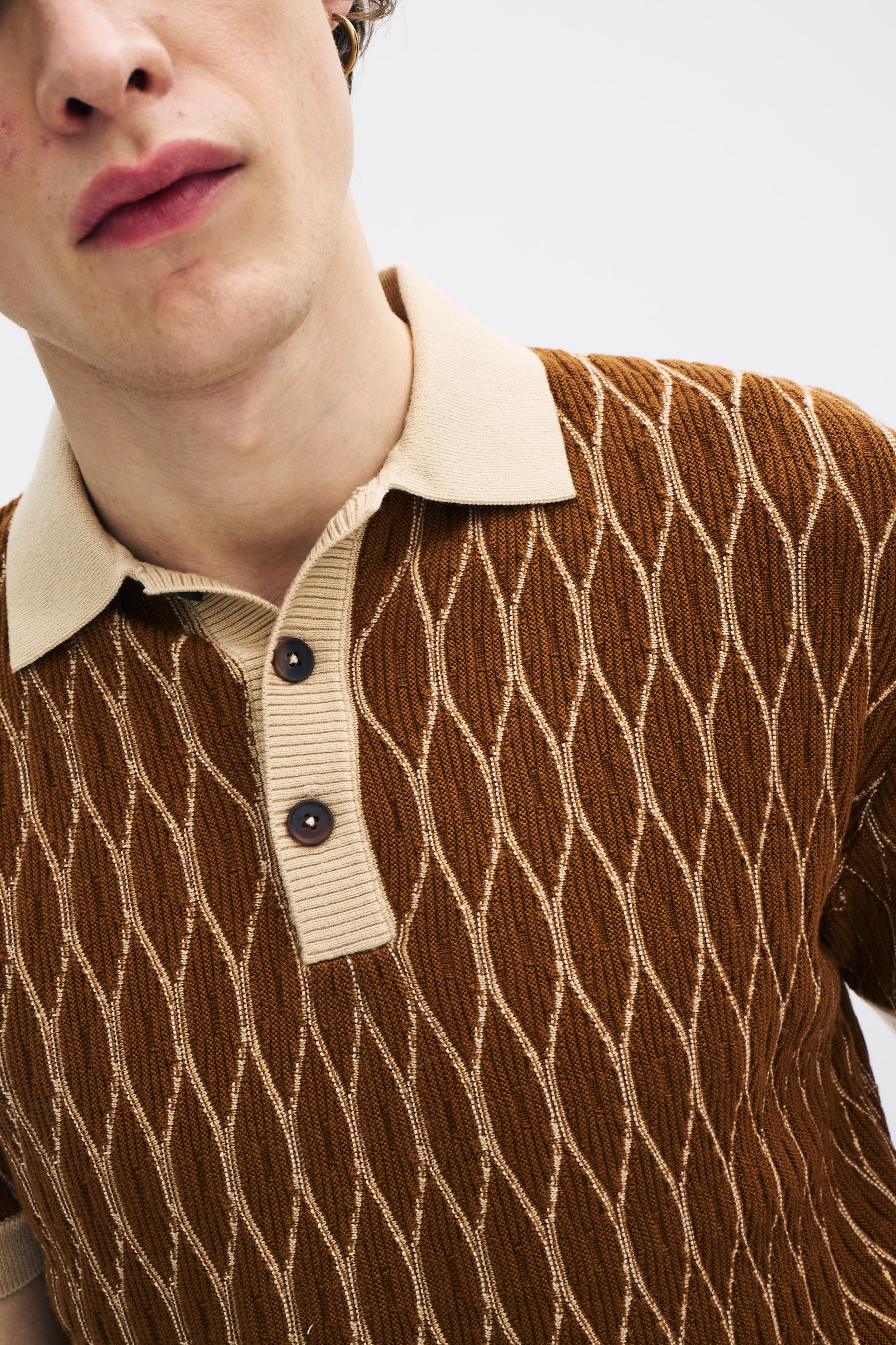 Textured Pattern Merino Wool Polo – King & Tuckfield