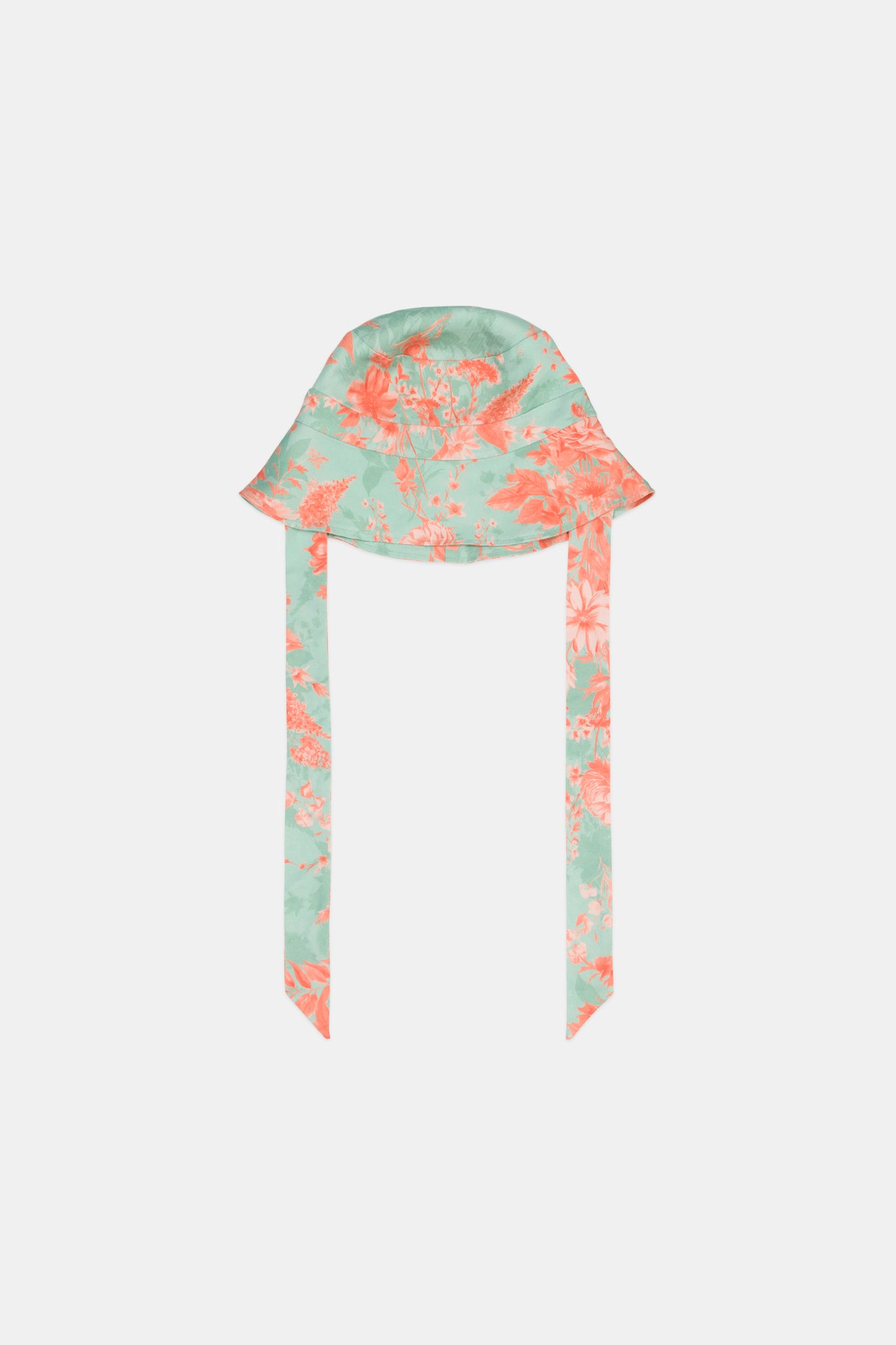 Bouquet-Print Tie Bucket Hat
